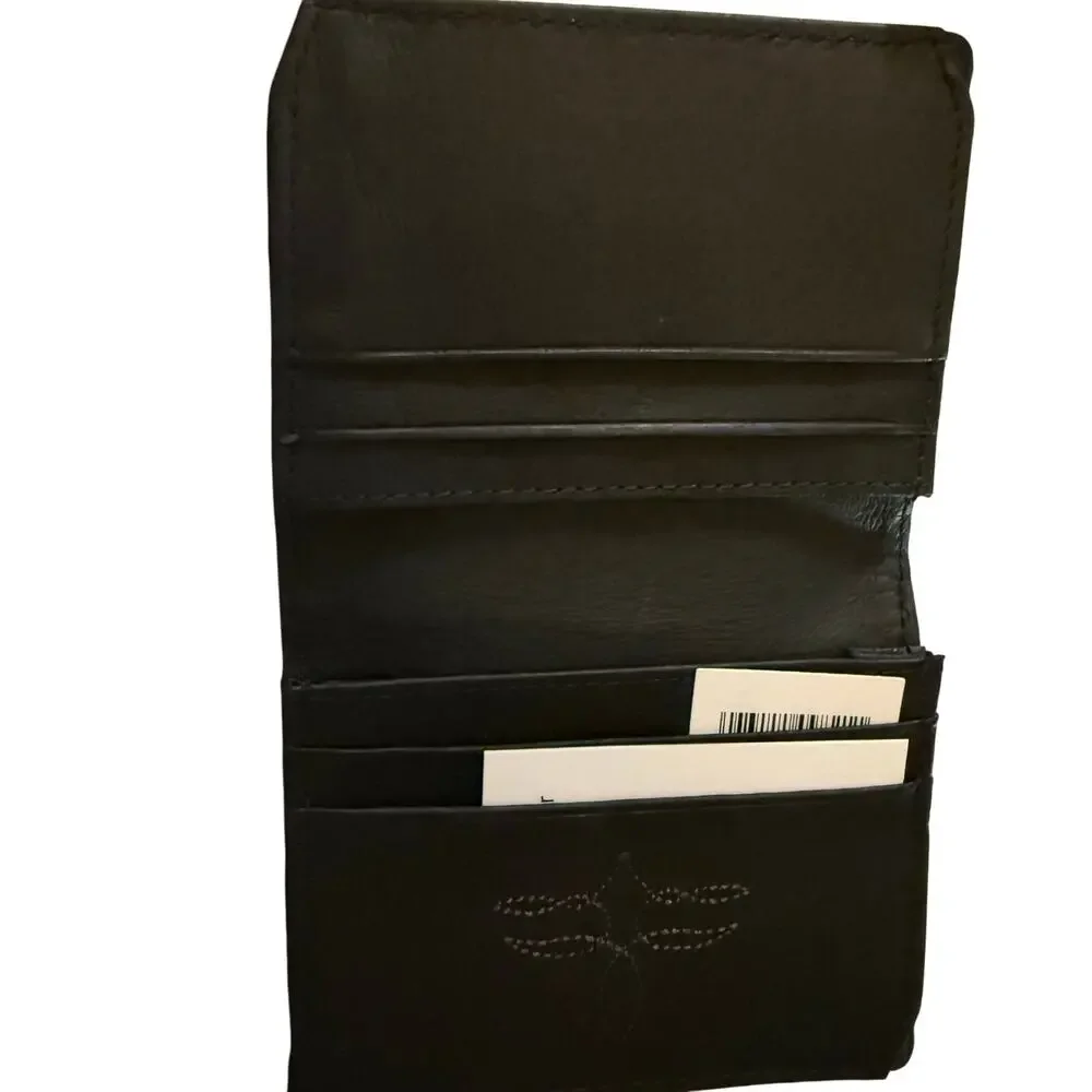 Justin Bifold Front Pocket Wallet, Brown Suede Leather, Tan Yoke & Studs, NWT